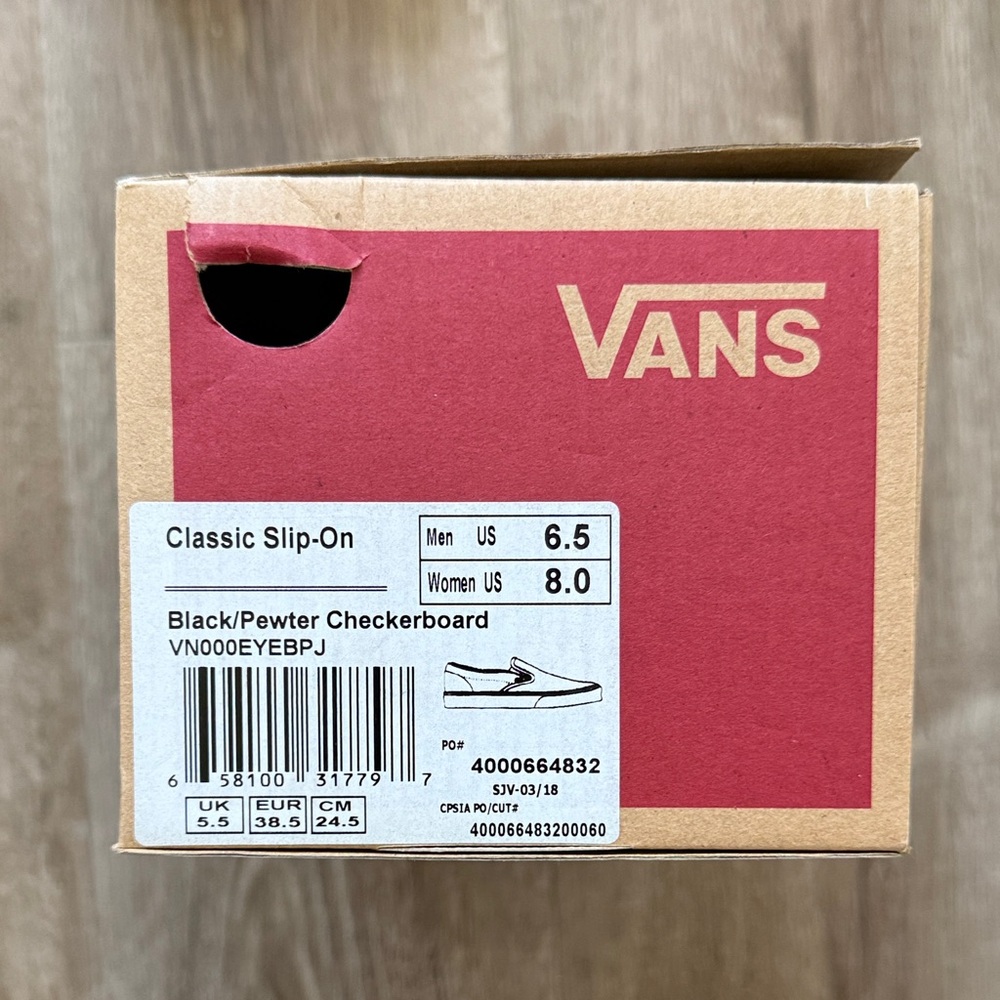 Vans Women’s Black Classic Slip-On Sneakers - Picture 7 of 7